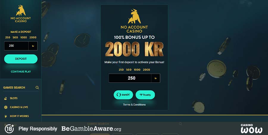 No Account Casino Lobby