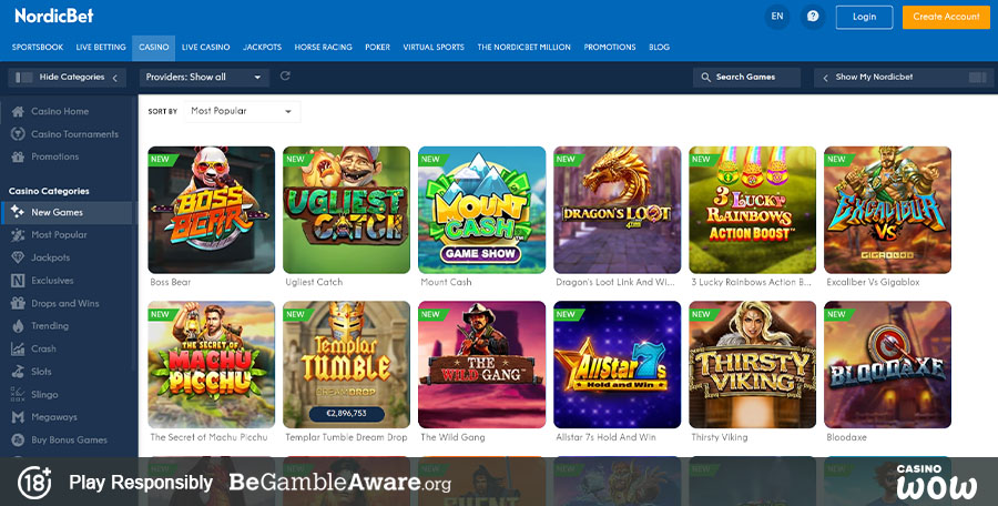 NordicBet Casino Games
