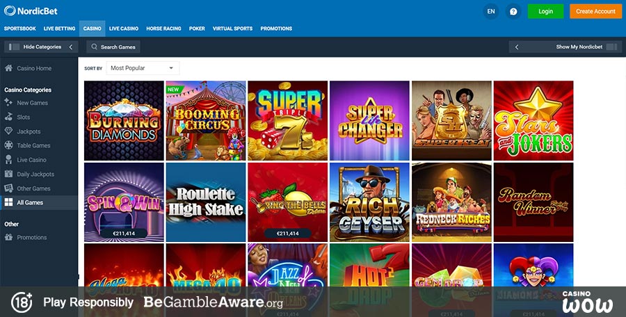 NordicBet Casino Games