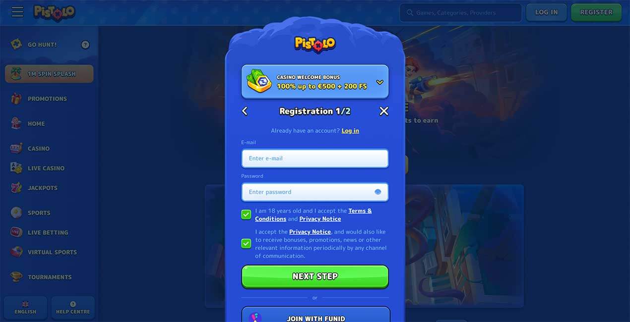 Pistolo Casino Anmeldung