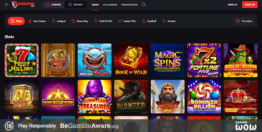 Rooster Bet Casino Games