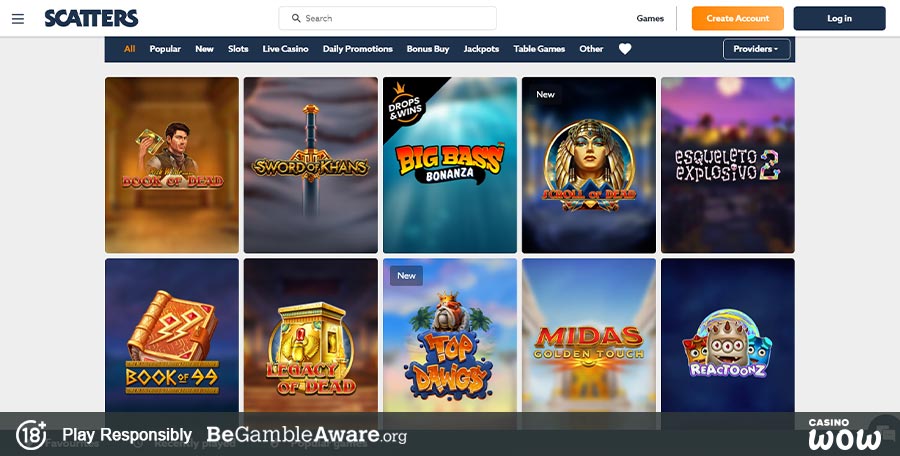 Scatters Casino Games