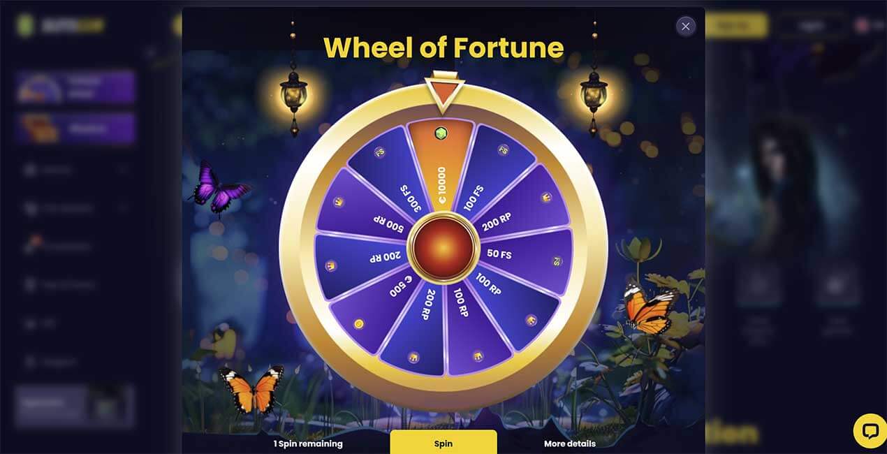 Fortune Wheel at SlotsGem casino