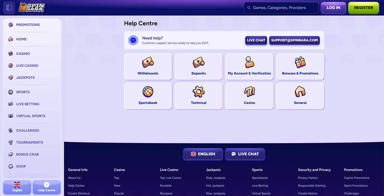 Spinbara casino Help Centre Spinbara casino Help Centre