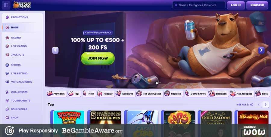 Spinbara Casino Lobby