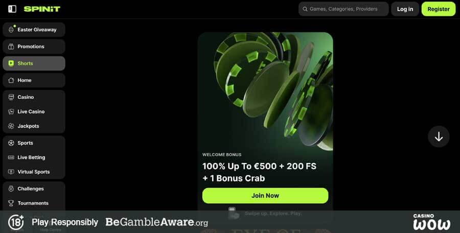 SPINiT Casino Lobby