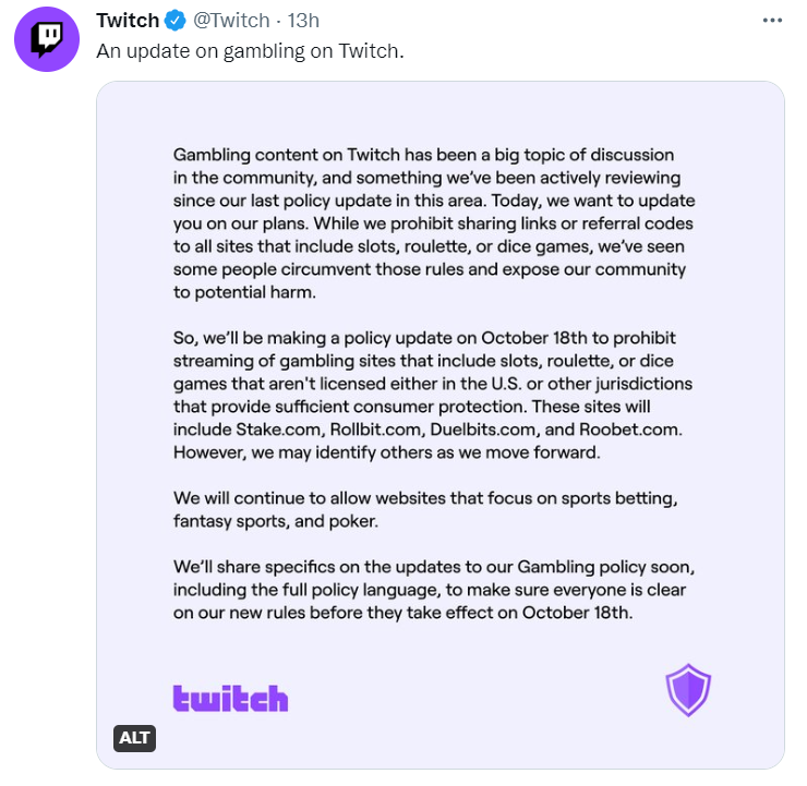 Twitch's Tweeter Account - News