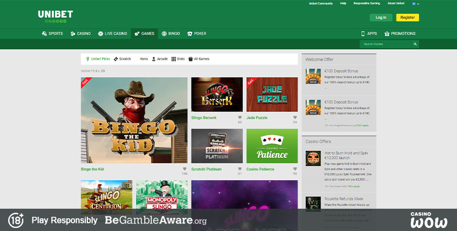 Unibet Casino Games