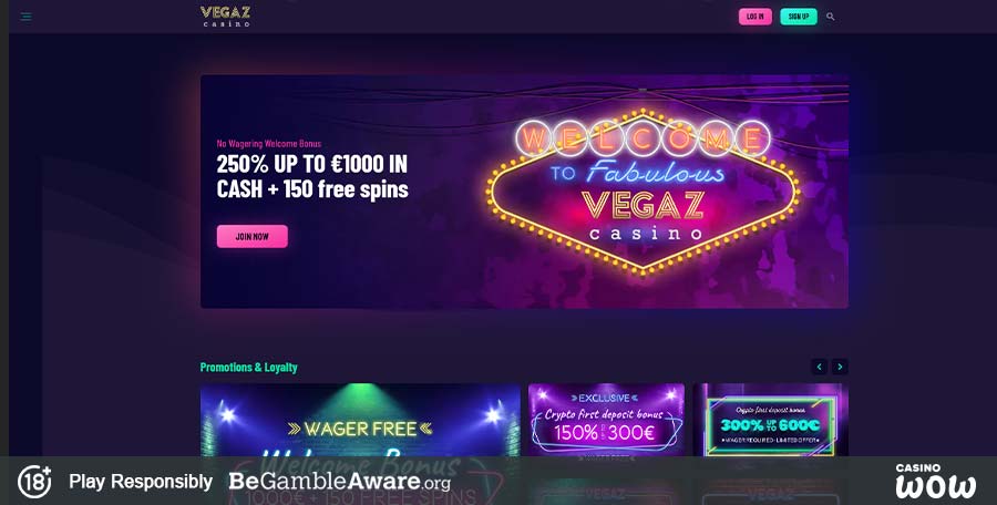Vegaz Casino Lobby