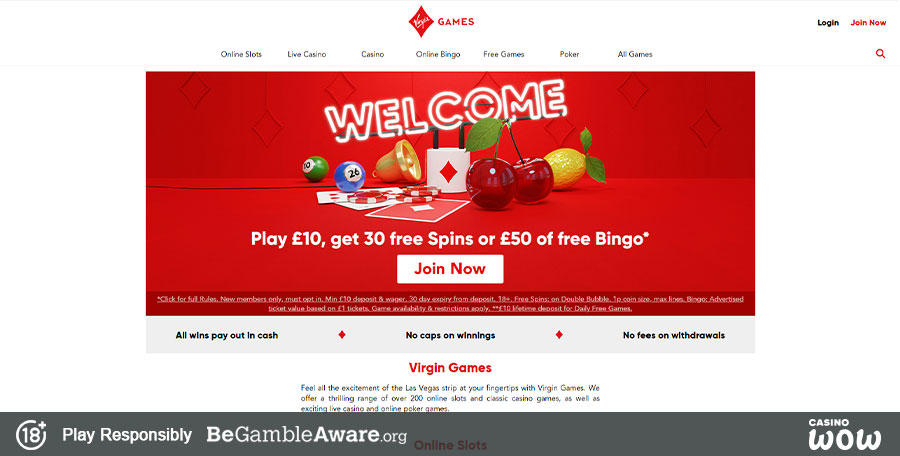 Virgin Games Casino Lobby