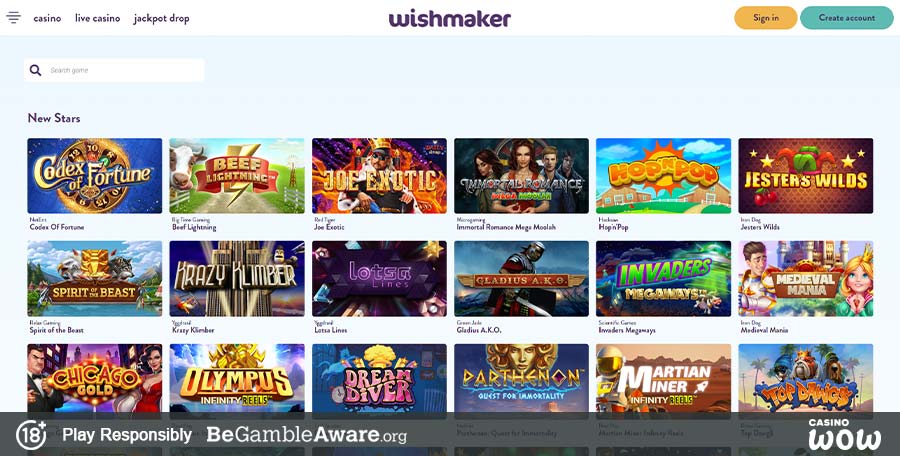 Wishmaker Casino Games